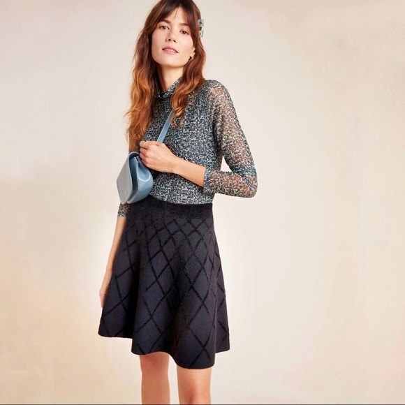 ANTHROPOLOGIE Maeve black textured skirt 🏷$55 - Picture 3 of 7